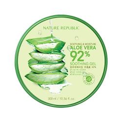 Nature Republic New Soothing Moisture Aloe Vera Gel 92 Percent Korean Cosmetics, 10.56 Fluid Ounce