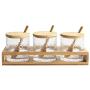 TNKML Glass Storage Tank Glass Seasoning Jar Three-Piece Seasoning Box Set Sugar Bowl Salt Shaker Glass Seasoning Jar Kitchen Supplies Spice Container-B