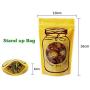 WISHDIAM Packaging Bags with Window Double Sided Yellow Ziplock Stand up Pouches with Clear Round Display Glass Jar Design 100pcs 4.0x6.0"