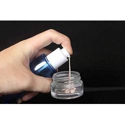 1Pcs 100ml/3.4oz Sky Blue Glass Lotion Bottle With Bright Silver Cap Empty Refillable Cosmetics Vial Case Pot Jars Holder For Cream Cleanser Makeup Essential Oil Lotion Liquid Pump Press Bottles