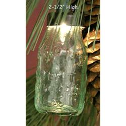 Manoch 6 Mini Mason Jar Twinkle Light Holders Christmas Tree Ornaments Color: Light Green Material: Recycled Glass Incredibly Sweet Raised Lettering on Both Sides Measure about 2-1/2 inches Tall