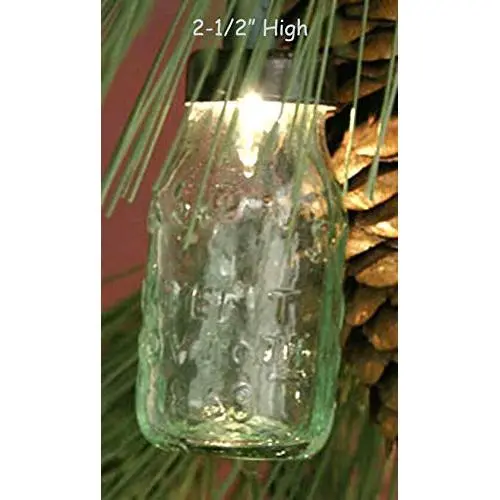 Manoch 6 Mini Mason Jar Twinkle Light Holders Weihnachtsbaum-Ornamente Farbe: Hellgrün Material: Recyclingglas Süße, auf beiden Seiten angebrachte Buchstaben (ca. 2,5 Zoll groß)