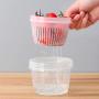 Zerone Food Storage Boxes, Round Drain Sealed Storage Box Transparent Food Containers Refrigerator Kitchen Organizer