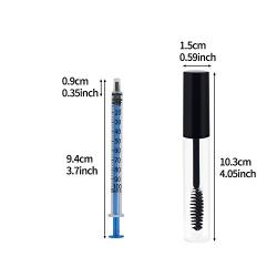 Shintop 6PCS 10ml Empty Mascara Tube with Eyelash Wand Applicators Eyelash Cream Container Bottle, 1ml Syringe, Rubber Inserts and Funnels for Applying Castor Oil