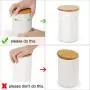 Bocal de Conservation Alimentaire hjn avec Couvercle en Bambou – Canister en Céramique Blanche pour Servir le Café, le Thé, les Graines et Plus encore, Ensemble de 3 Pièces Bocal de Conservation Alimentaire hjn avec Couvercle en Bambou – Canister en Céramique Blanche pour Servir le Café, le Thé, les Graines et Plus encore, Ensemble de 3 Pièces