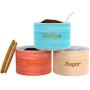 Large Food Storage Containers w/Bamboo Airtight Lid ? Ceramic Canister Sets for Kitchen that Nest w/ 3 Spoons Included ? Stackable Kitchen Storage Set for Coffee, Sugar, Tea - 32oz/Canister