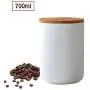 LEGOU Tea Coffee Canisters,Food Storage Jar, with Airtight Seal Bamboo Lid Ceramic Food Storage Canister for Serving Tea, Coffee, Spice and More,White,700ml LEGOU Tea Coffee Canisters,Food Storage Jar, with Airtight Seal Bamboo Lid Ceramic Food Storage Canister for Serving Tea, Coffee, Spice and More,White,700ml