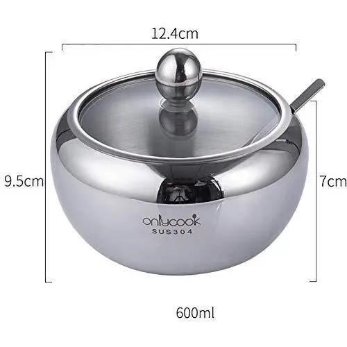 Tree House Stainless Steel Seasoning jar Set, European Visual lids Condiment canisters Flavoring Box-C 600ml Tree House Stainless Steel Seasoning jar Set, European Visual lids Condiment canisters Flavoring Box-C 600ml