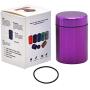 Stash Jar - Airtight Smell Proof Durable Multi-Use Portable Metal Herb Jar Container. Waterproof Aluminum Screw-top Lid Lock Odor -Purple