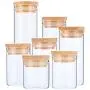 12PCS/Lot Food Storage Glass Jar No Lead Kitchen Storage Bottles Sealed Cans With Cover Large Capacity Candy Glass Jars Tea Box 155ML