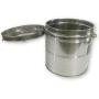 Stainless Steel Round KADI Dabba Canister Container 2-3 - 4 KG Food/Dough/Liquid Capacity Storage Box 3 Pieces Set with Hinges Lockable