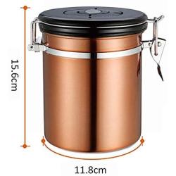 Kitchen Airtight Canister Stainless Steel Preserving Jar Large Sealing Container With Venting Valve For Storing Tea Coffee Sugar Flour, 1.5L, 500g - Stylishbuy