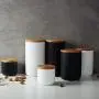 Cereal Containers Ceramic Storage Canister, Sealed Wooden Cover Containers (Color : White, Size : 80ml)