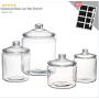 For Anchor Hocking glass jars with lids set | 4 Decorative Clear Cookie Jar Storage Containers, 2 Gallon Jar, 1 Gallon Jar, Half Gallon, and 3 Quart jar with lid | Plus Gift