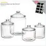 Für Anchor Hocking Glasbehälter-Set | 4 Dekorative Klare Keksdosen- und Aufbewahrungskrüger, 2 Gallonen Dose, 1 Gallonen Dose, Halbgallone und 3 Quartel Dose mit Deckel | Plus Geschenk