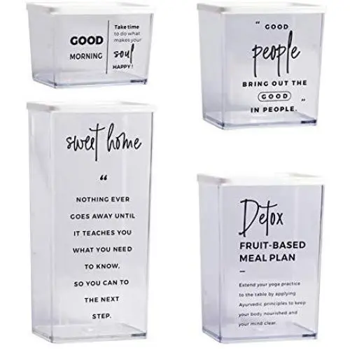 Square Plastic Jars for Kitchen & Household Storage of Dry Goods Nut Snack Spices and More Square Plastic Jars for Kitchen & Household Storage of Dry Goods Nut Snack Spices and More
