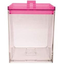 Zak Designs &quotMeeme Storage Container, Transparent/Fuchsia, Medium, 1.4 Litre