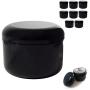 8 BLACK 1.7 oz Plastic Cosmetic Double Wall Cream Empty Dome Jars Containers Cap