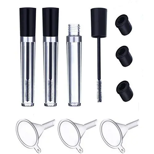 Aoshang 3Pc 8ml Empty Mascara Tube with Wand Eyelash Cream Container Bottle with Rubber Inserts ,Transfer Pipettes and Funnels Set for Castor Oil or DIY Cosmetics Aoshang 3Pc 8ml Empty Mascara Tube with Wand Eyelash Cream Container Bottle with Rubber Inserts ,Transfer Pipettes and Funnels Set for Castor Oil or DIY Cosmetics