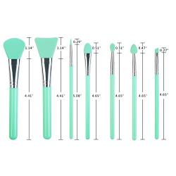 LORMAY 7-Piece Silicone Makeup Brushes for Face Mask, Eyeliner, Eyebrow, Eye Shadow, Lip Care, and UV Resin Epoxy Crafting (Mint Green)