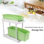 Storage Box, PP Kitchen Double Layer Spices Rack Seasoning Holder Storage Box for Kitchen Utensil Seasoning Jars(Green)