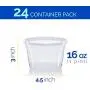 Healthy Packers Extra Thick Food Storage Containers with Lids (16oz - 24 Pack) - Great for Slime - Deli Pint Cups - Soup Containers | Microwave, Dishwasher and Freezer Safe