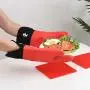 Gants de cuisine professionnels en silicone extra longs Rodri avec doublure quilting. (ROUGE)