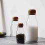 Feeling-one Glass Storage Jars with Airtight Wood Lids, Tea Coffee Bean Jar Cookies Flour Sugar Candy Spice Container 150 ml 300 ml and 700 ml Suitable for Kitchen bedrooms,150ml