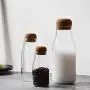 Feeling-one Glass Storage Jars with Airtight Wood Lids, Tea Coffee Bean Jar Cookies Flour Sugar Candy Spice Container 150 ml 300 ml and 700 ml Suitable for Kitchen bedrooms,300ml
