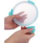 Home Basics 13 oz. Round Leak and Spill Proof Borosilicate Glass Food Storage Dishwasher Safe Meal Prep Storage Container with Air-tight Plastic Lid, Turquoise (2)