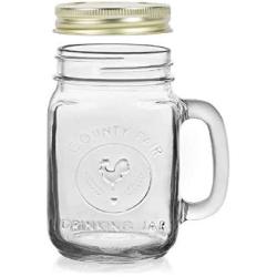 Libbey Glass & Lid Drinking Jars, Set of 12