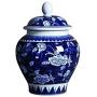 Funeral Urn Cremation Urns For A Small Amount Of Human Ashes Portable Storage Tank Blue And White Porcelain Material