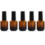 5PCS 15ML/0.5 OZ Refillable Empty Round Shape Brown Glass Nail Polish Bottles with Black Cap and Brush Nail Varnish Vials Storage Sample Containers