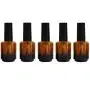 5 STÜCKE 15ML/0.5 OZ Wiederbefüllbare Leere Runde Braune Glas Nagelpolierflaschen mit Schwarzer Kappe und Pinsel Nagellack-Vials Lagerbehälter