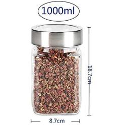 Kitchen Food Storage Jar Airtight Food Storage Storage Jar (pack Of 3) Transparent Glass Seasoning/Miscellaneous Grain Sealed Moisture-proof Sealed Tank (Size : 1000ml)