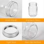 Mason Jars, Wide Mouth Canning Jars,12OZ Glass Jars With Regular Lids and Bands（Silver),Ideal For Jam,Honey,Wedding Favors,Shower Favors,Baby Foods,Set of 20