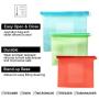 Reusable Silicone Food Storage Bags, OAMCEG 6 Pcs Airtight Seal Food Preservation Bags/Food Grade/Versatile Preservation Bag Container - Best for Snack, Fruit, Vegetable, Meat, Milk