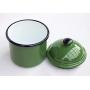 DanDiBo Storage tin 501Z Tin 15 cm enamelled Vintage Cottage Style Flour tin Enamel Tea jar Coffee jar (green)