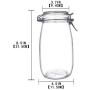 YEBODA 48oz Food Storage Canister Glass Jars with Clamp Airtight Lids and Silicone Gaskets for Multi-Purpose Kitchen Containers - Clear Round (2 Pack)