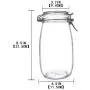 YEBODA 48oz Lebensmittelbehälter Glasbehälter mit Klampschließen und Silikondichtungen – Mehrzweck-Küchenbehälter - Klar Rund (2er-Set)