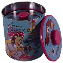 Tin Bucket Canister Metal Iron Storage Box with Lid Set of 2