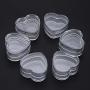 QXcom 60 Pcs 4ml Empty Clear Plastic Heart Shape Cream Pot Jar Box Plastic Refillable Cosmetic Jars Bottle Makeup Cosmetic Container Case with Lid Cream Lotion Eye Shadow Lip Balm Jewelry Storage