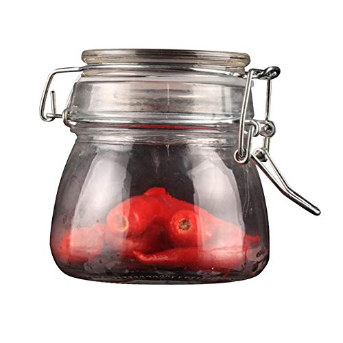 1PK (150ml/5oz) Airtight Glass Canister with Lids and Preserving Seal Wire Clip Food Storage Jar Beauty Care Skin Cream Pot Refillable Travel Makeup Sample Vials Bottle For Essence Essential Oil