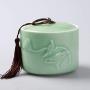 ETERLY Longquan Celadon Sealed Storage Jars,Tea Caddy Ceramic Coffee Tea canisters Sugar Bowl for Home-A 10x9cm(4x3inch) (Color : D, Size : 10x9cm(4x3inch))