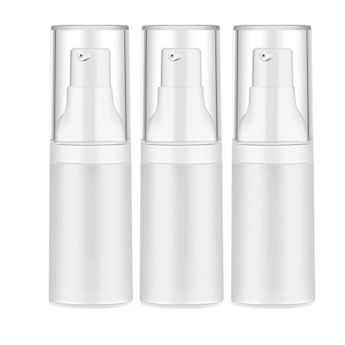 Mild East 3pcs 20ml Sterile Airless Pump Bottle with Funnel Easy to Carry and Fill Matte Lotion Bottles For Travel