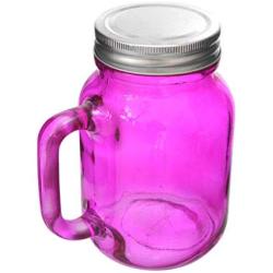 Set of 12 Assorted Color Glass 21oz Mason Jars with Lids & Handles