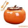 Ceramic Ashtray,Persimmon Decorative Boxes Kaki Food Bins Canisters Portable Tea Cans Jewelry Box Candy Storage Organization Sets Cookie Jars Canisters 60g Mini Gift Xmas (single)