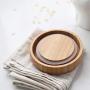 DecentGadget Ceramic Food Canister Hollow Out Storage Jar Bamboo Lid for Serving Chillies Garlic (Hollow Out)