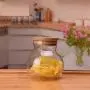 Bouteilles en verre de 450ml avec bouchons en bambou vides pour DIY artisanat décoration vase design thé café sucre pot en verre bouchon en bambou Bouteilles en verre de 450ml avec bouchons en bambou vides pour DIY artisanat décoration vase design thé café sucre pot en verre bouchon en bambou