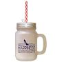 Navy Happiness Is Closet Full Of Shoes Frosted Glass Mason Jar With Straw